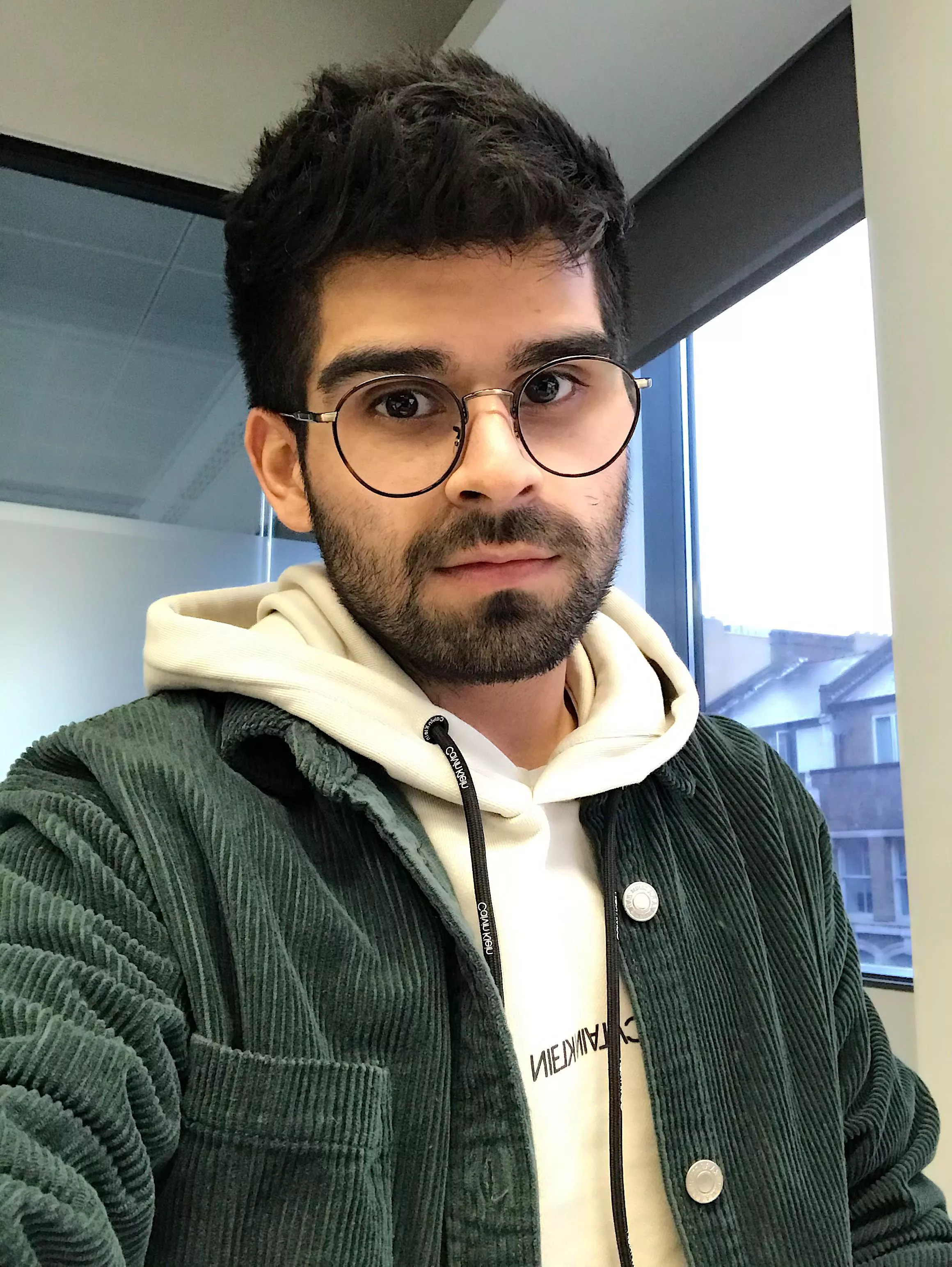 A work break for a work selfie