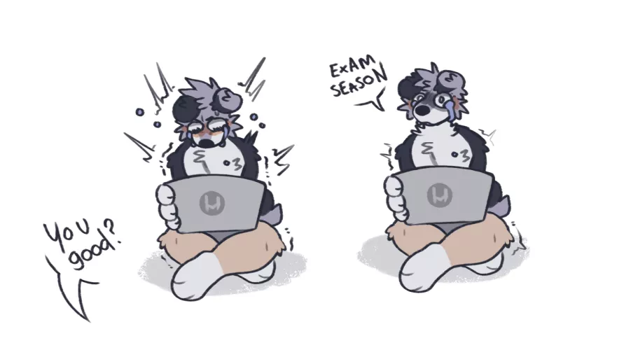 Exam season//art by me @flowfells on twitter