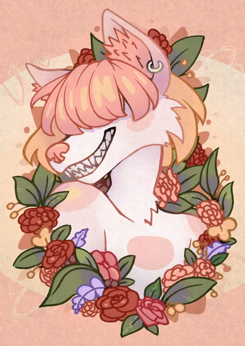 Floral portrait [Portrait coms 30€ each, DM~]