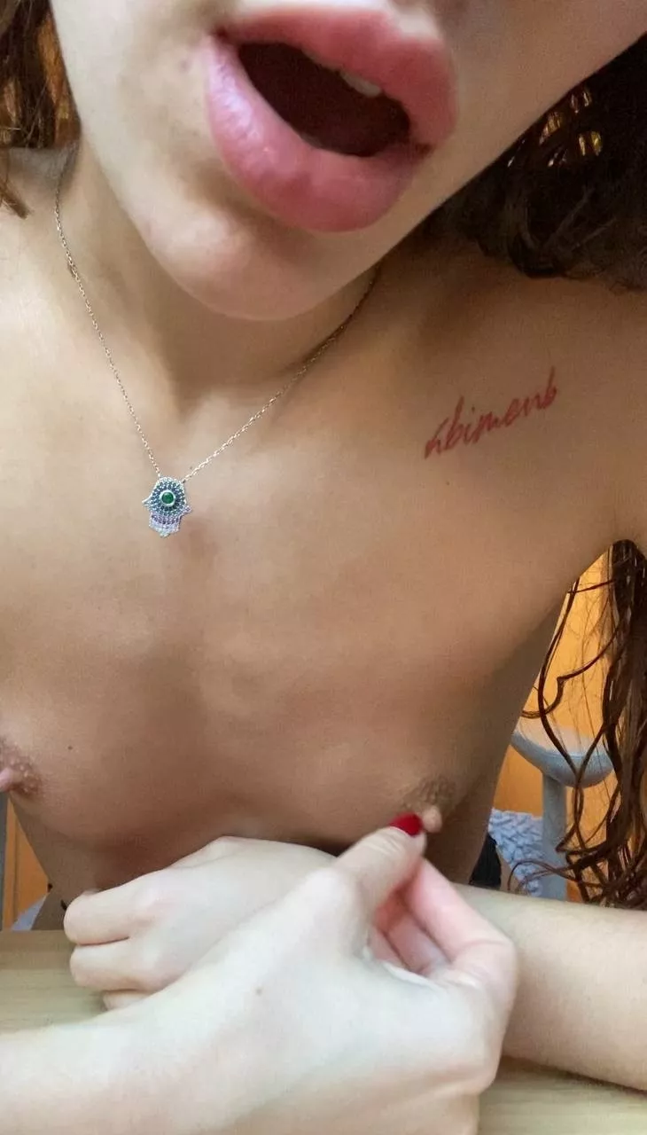 My boobs act like an exciting sedative, huh. I feel my boobs as if they are.