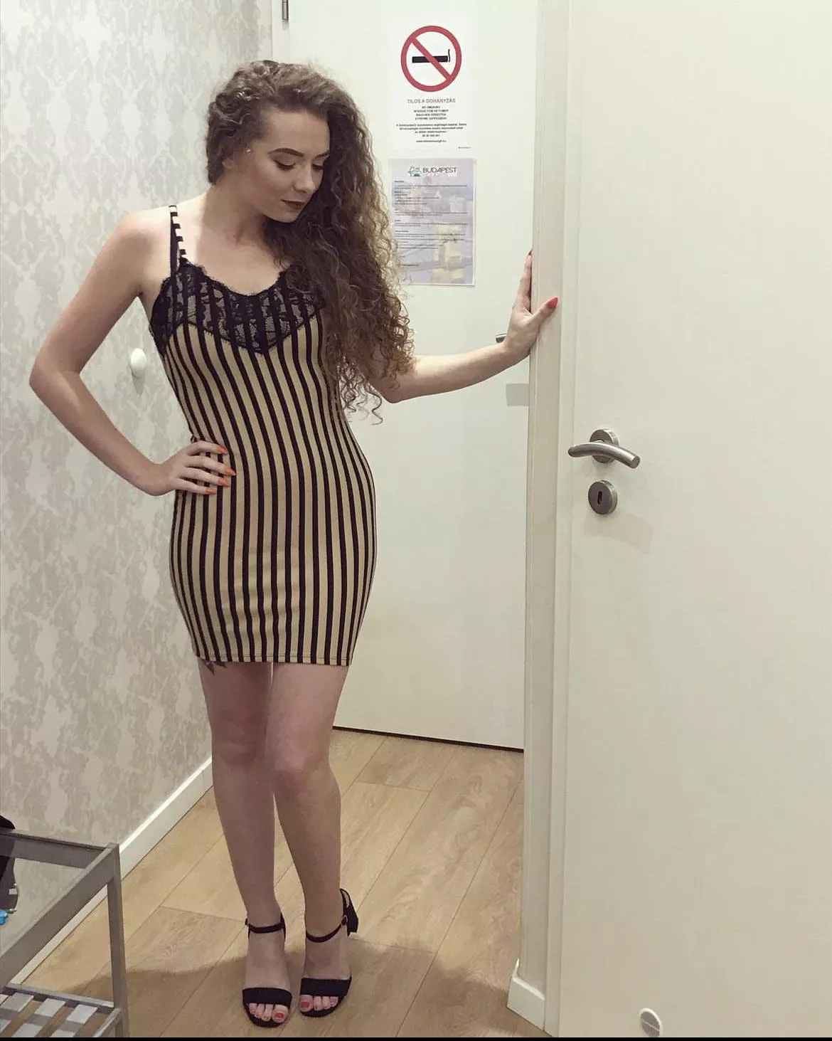 My gf waiting for her bull to arrive at the hotel