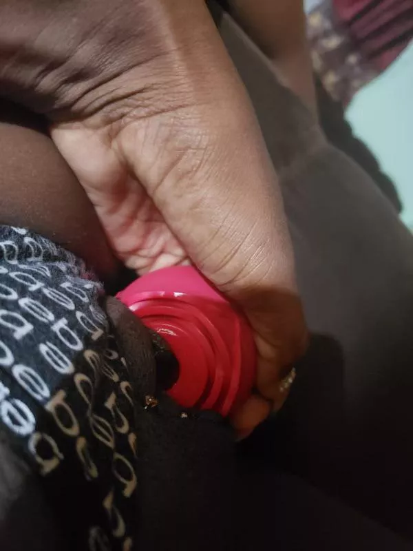 My rose toy feels so good on my pierced clit