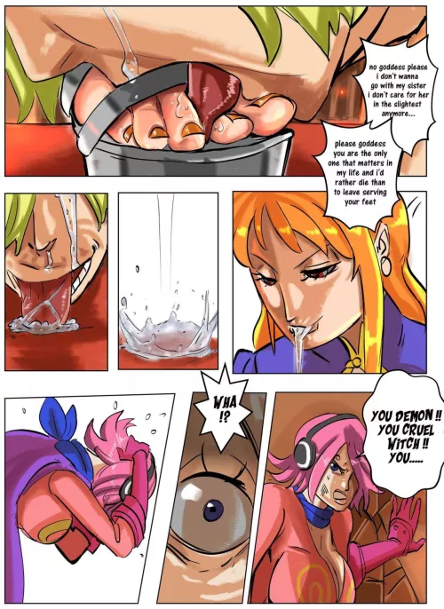 Nami destroying sanji