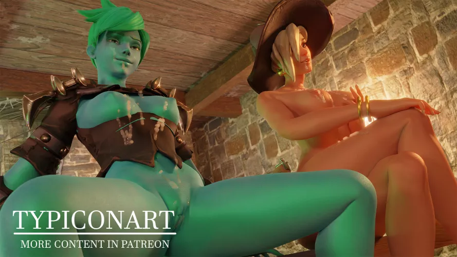 Naughty Tracer and Mercy. (Typiconart)