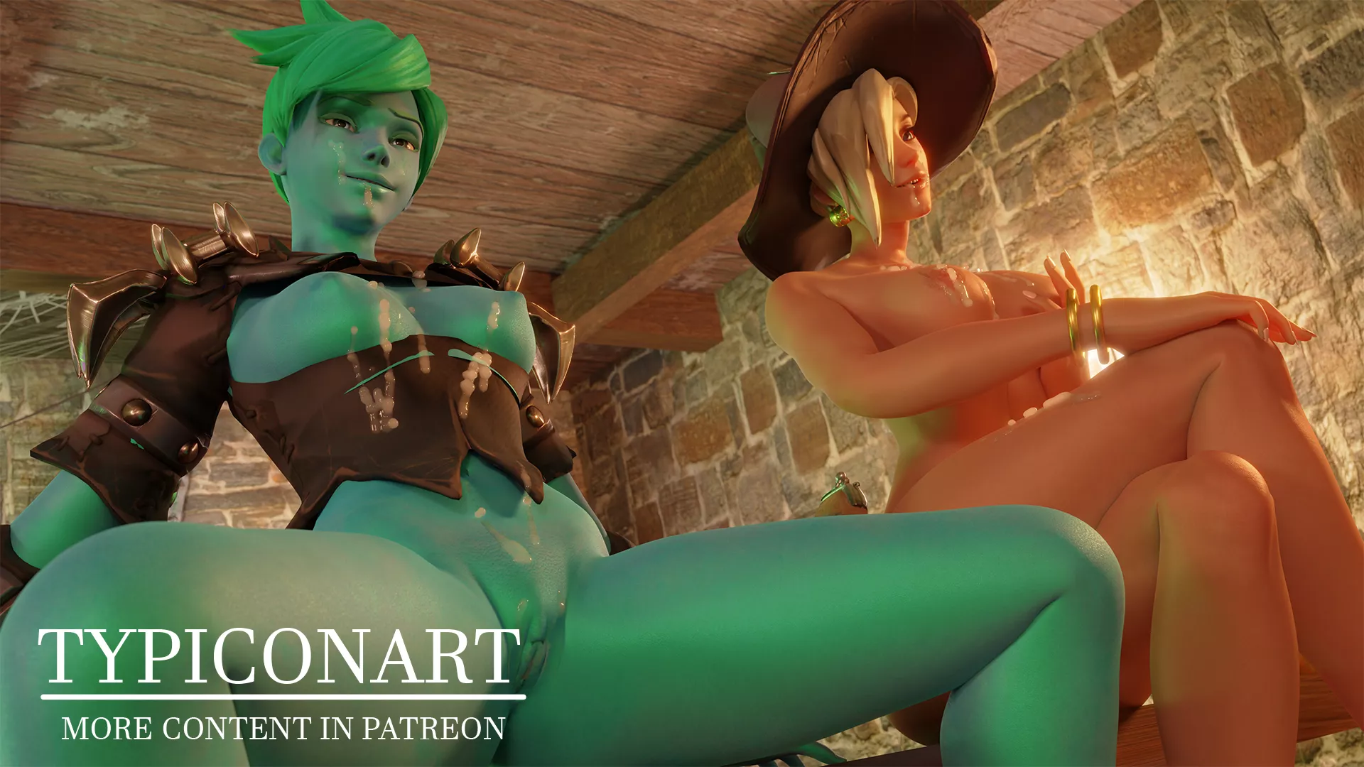 Naughty Tracer and Mercy. (Typiconart)