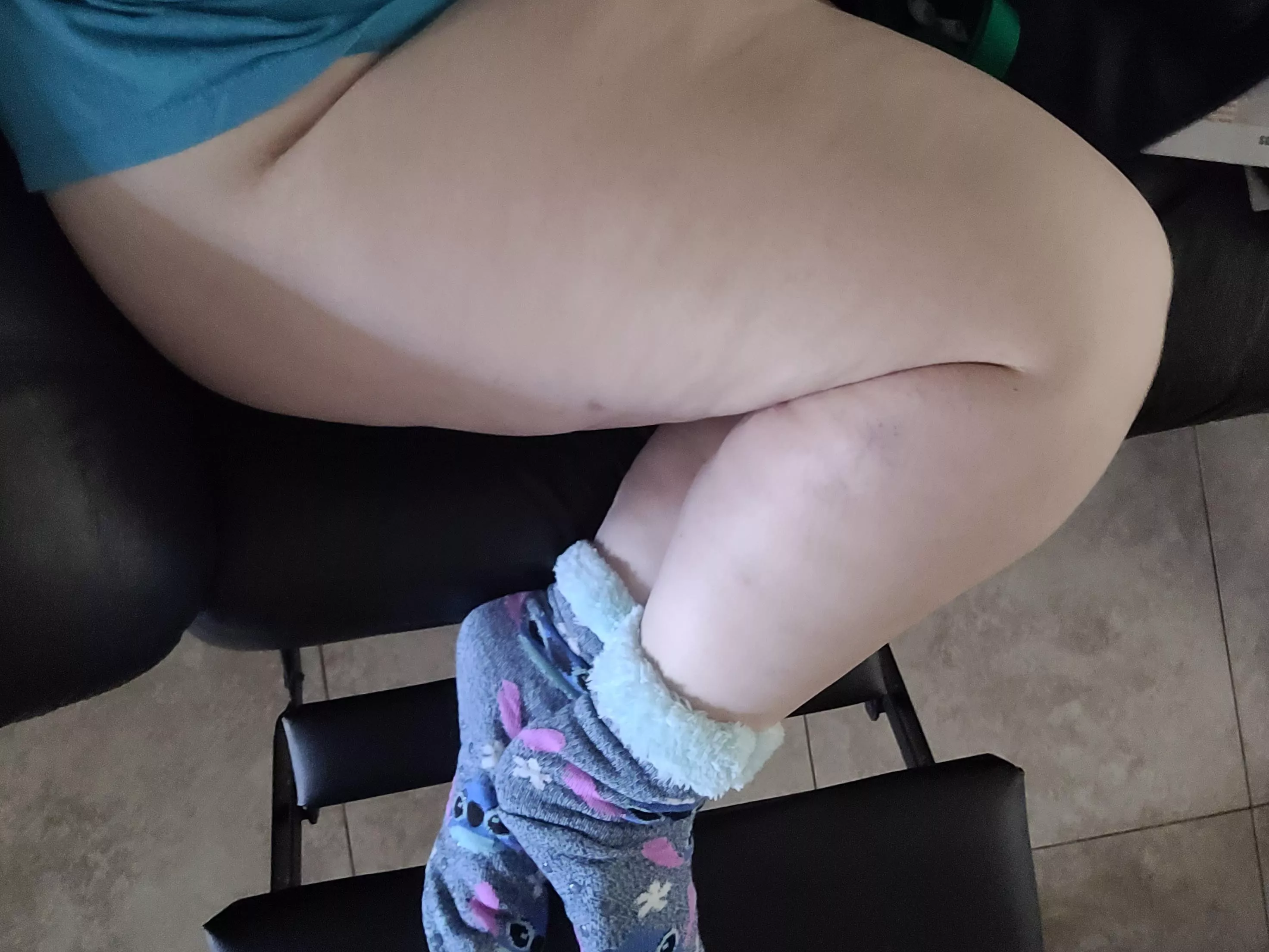 No bottoms and I LOVE my Stitch socks