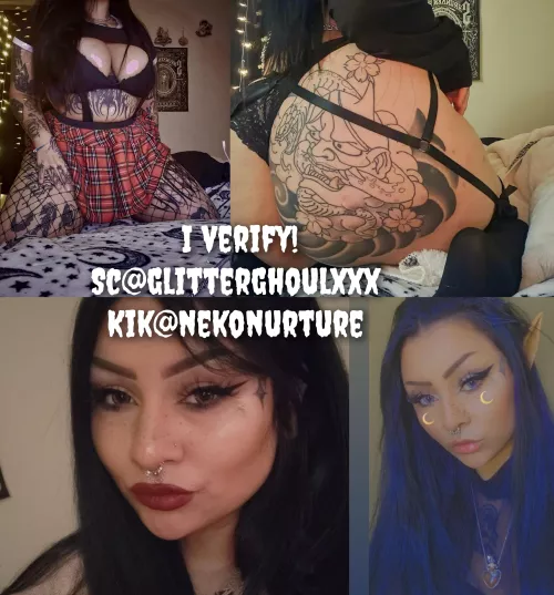 [Selling] thicc goth squirter offering cam, sext, daily or weekly gfe, custom content and more. KINK and fetish friendly. Any purchase $30+ receives free dropbox. I verify! Sc@glitterghoulxxx kik@nekonurture telegram@nekonurture