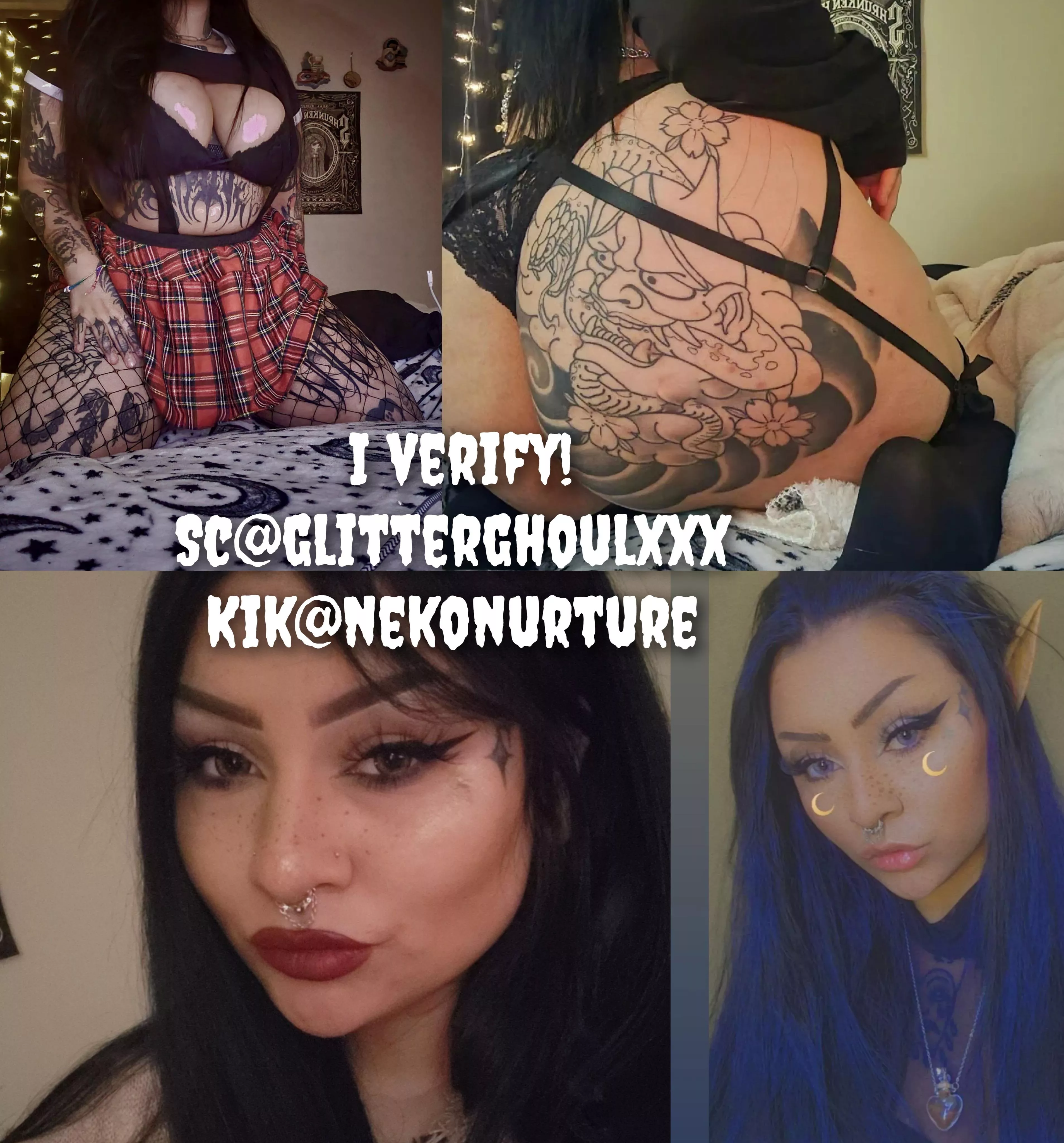 [Selling] thicc goth squirter offering cam, sext, daily or weekly gfe, custom content and more. KINK and fetish friendly. Any purchase $30+ receives free dropbox. I verify! Sc@glitterghoulxxx kik@nekonurture telegram@nekonurture