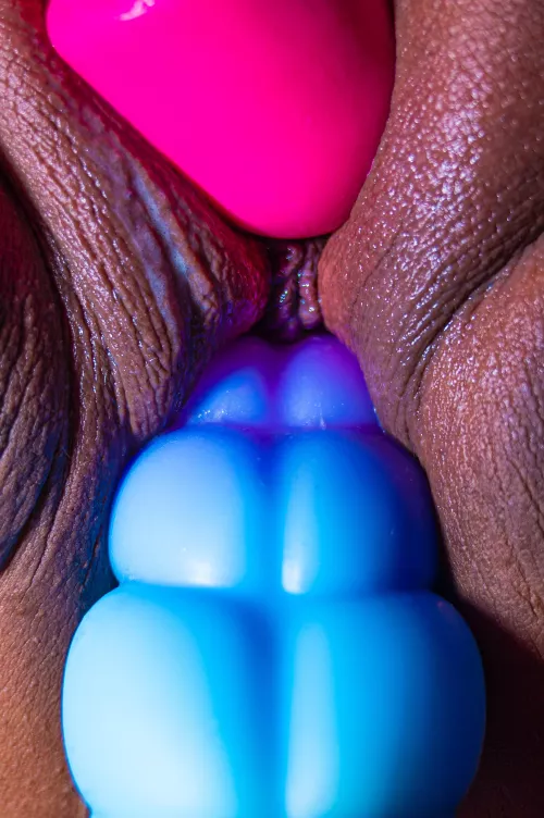 Stuffing Kai’s creampied pussy with a unicorn dildo