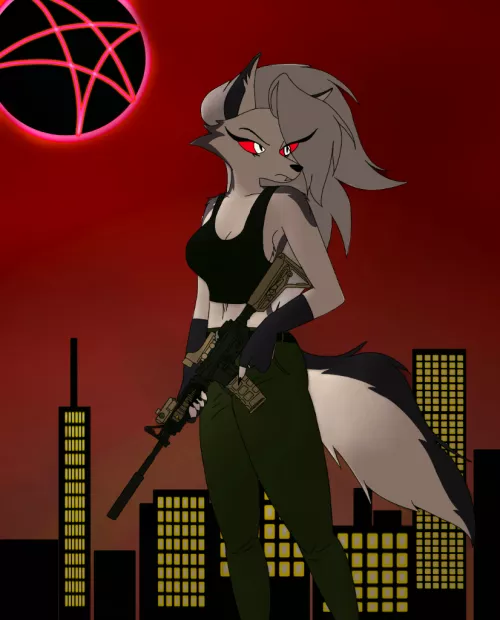 Tried drawing a background! it's simple but I like it, also did my gurl Loona :3