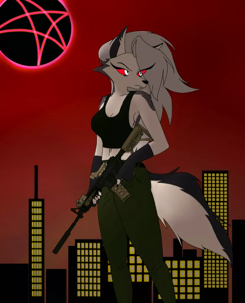 Tried drawing a background! it's simple but I like it, also did my gurl Loona :3