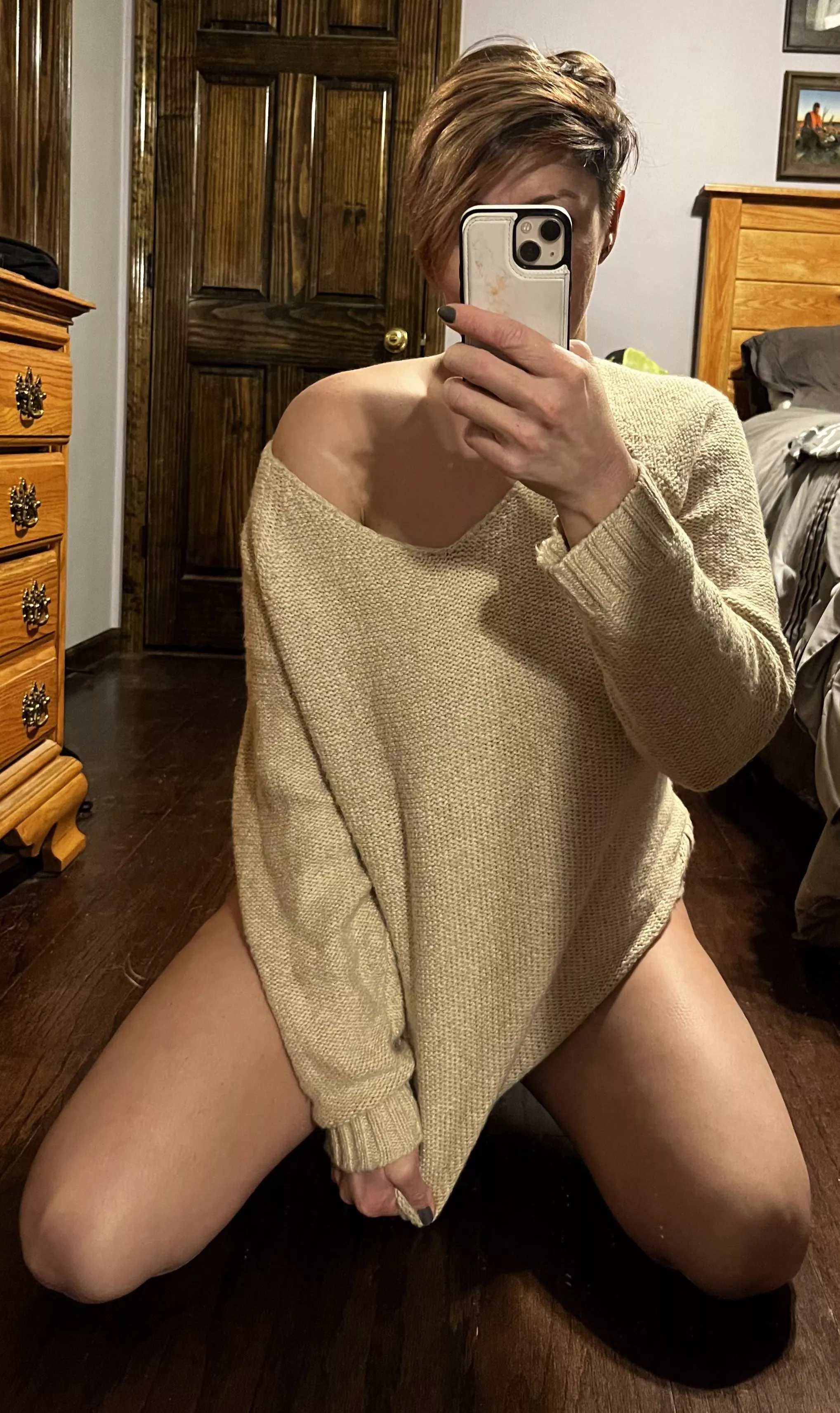What do you think I’m wearing under this sweater?