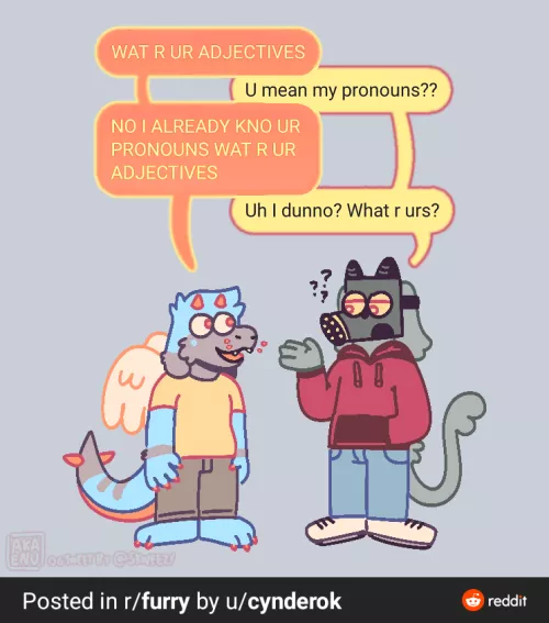 What species is the anthro animal on the left?