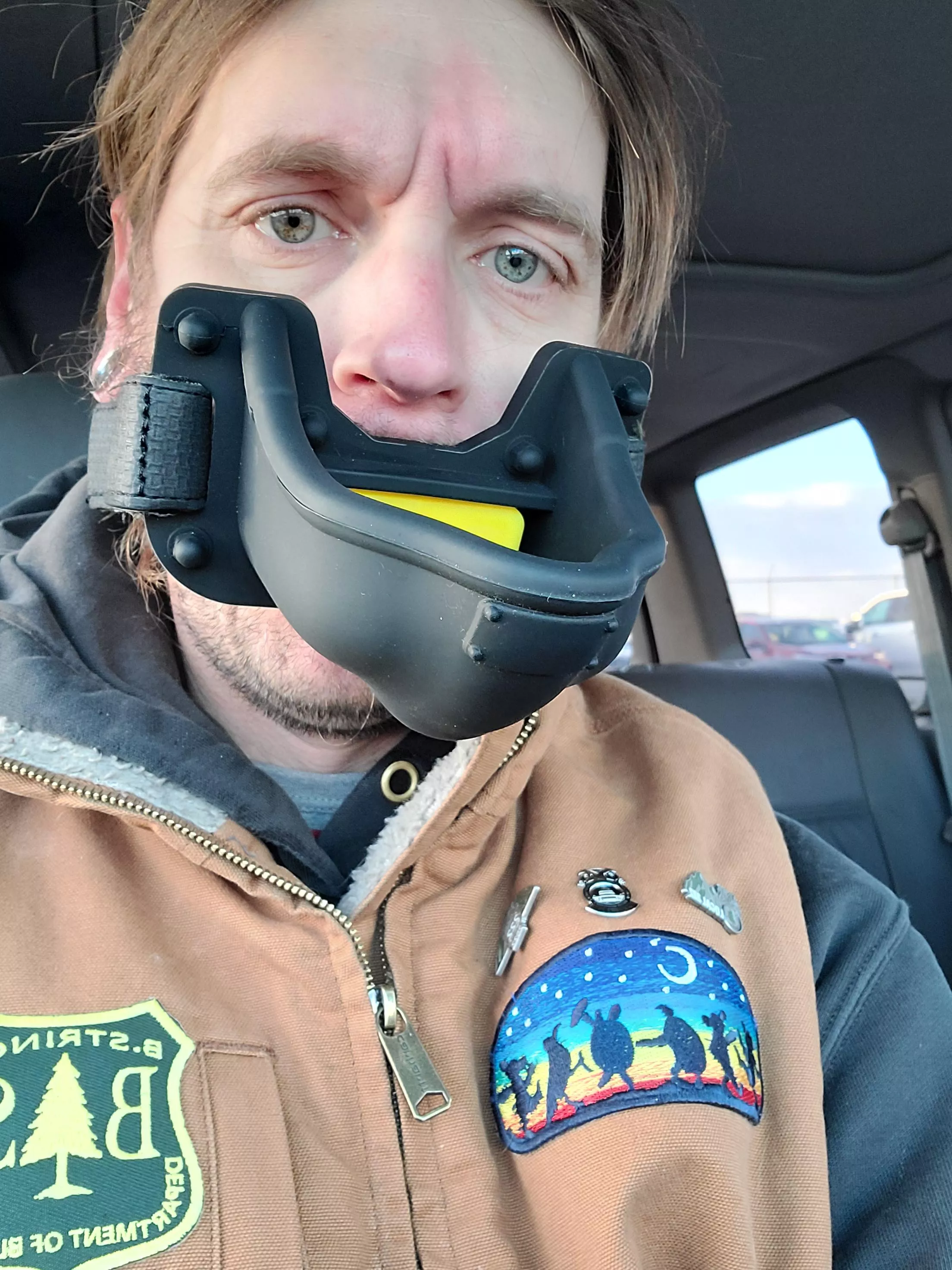 When the mailman hands you a package as you head out to work of course you try it on in the work parking lot. Right?