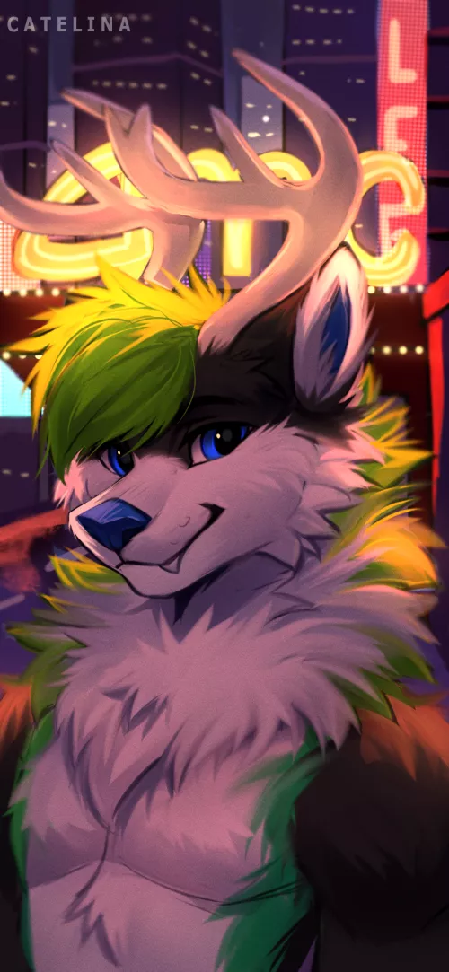🌃💚💙 - Work done for @Brandon88645962 - Art by me (@Furry_Angel18 on Twitter)
