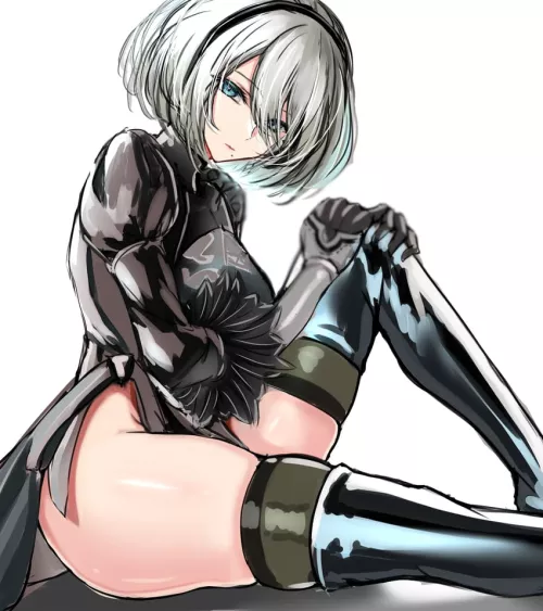 2B showing a bit of thigh (kaoru1307)