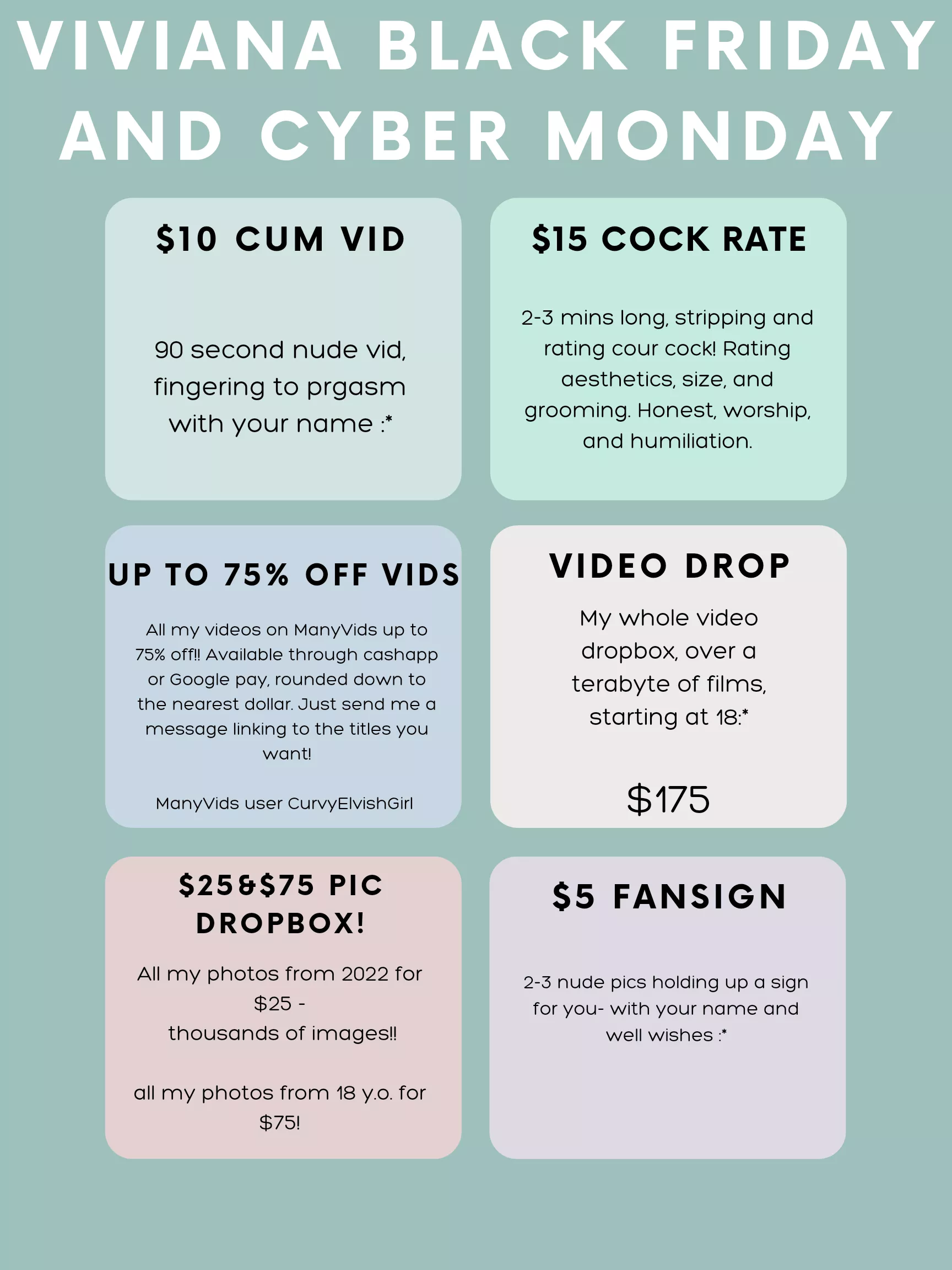 black Friday and cyber Monday discounts!!