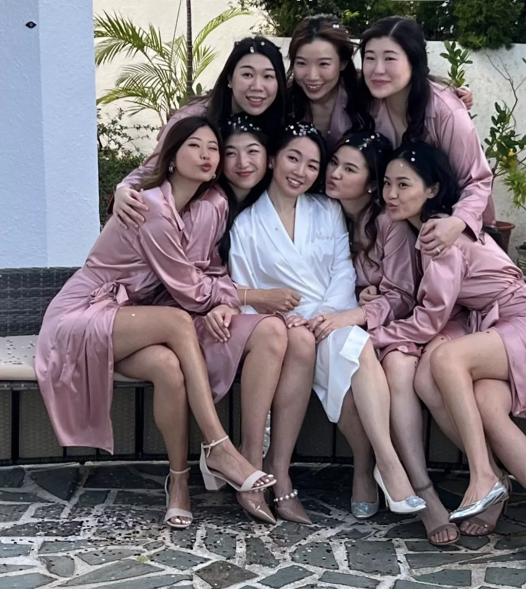 bridesmaids with bride