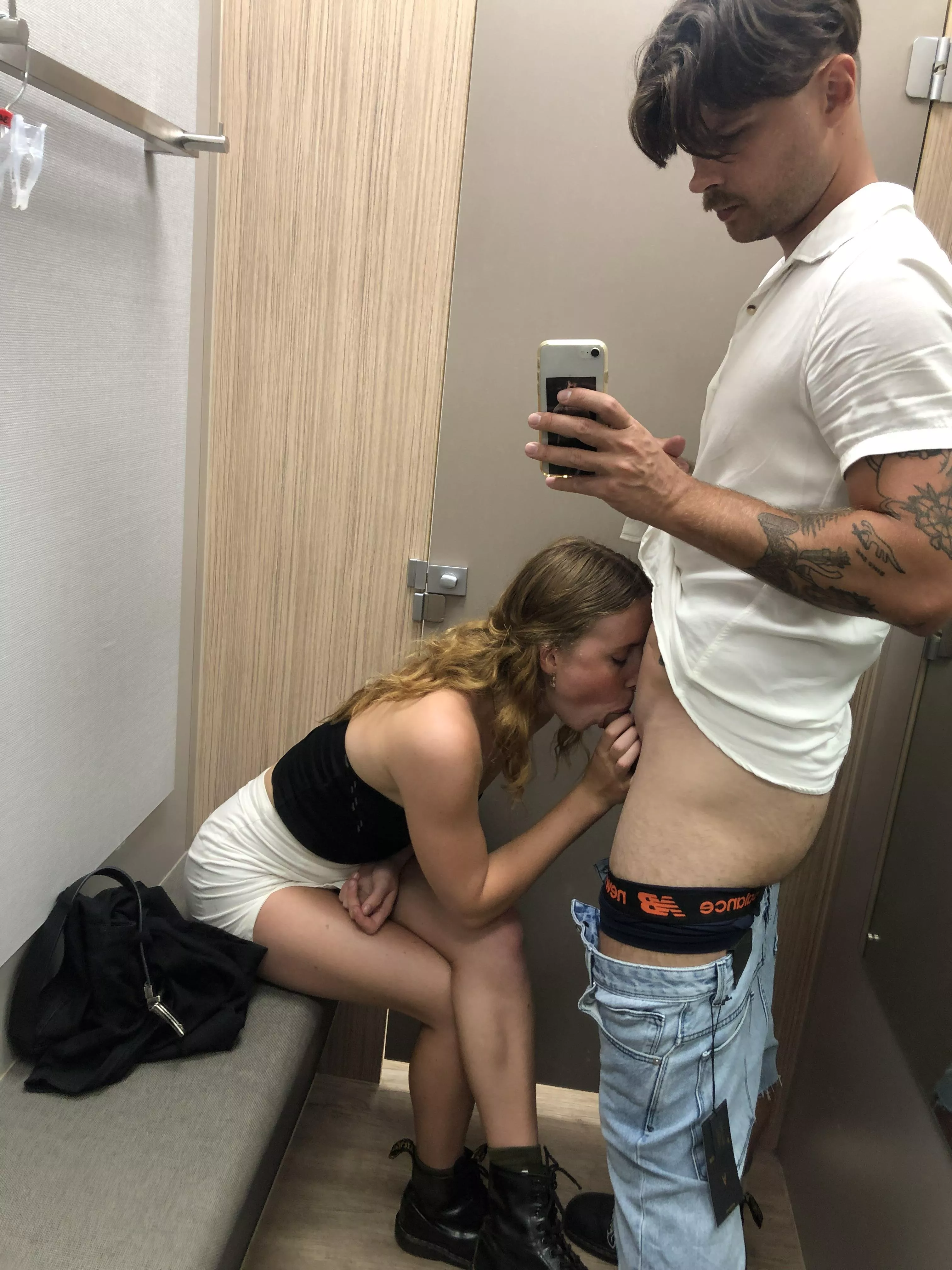 Change room blowjob