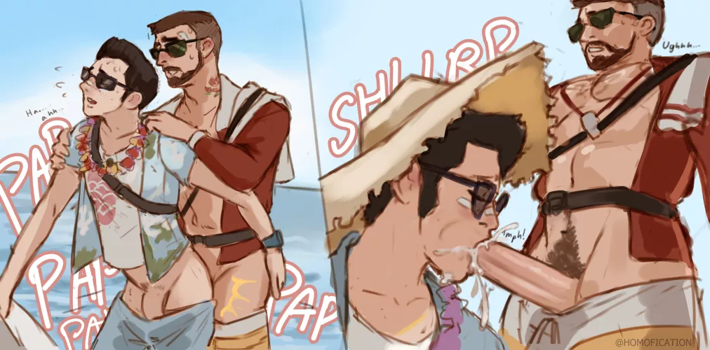 David King couldn't handle the heat and disbursed his cream all over Dwight's ass and mouth