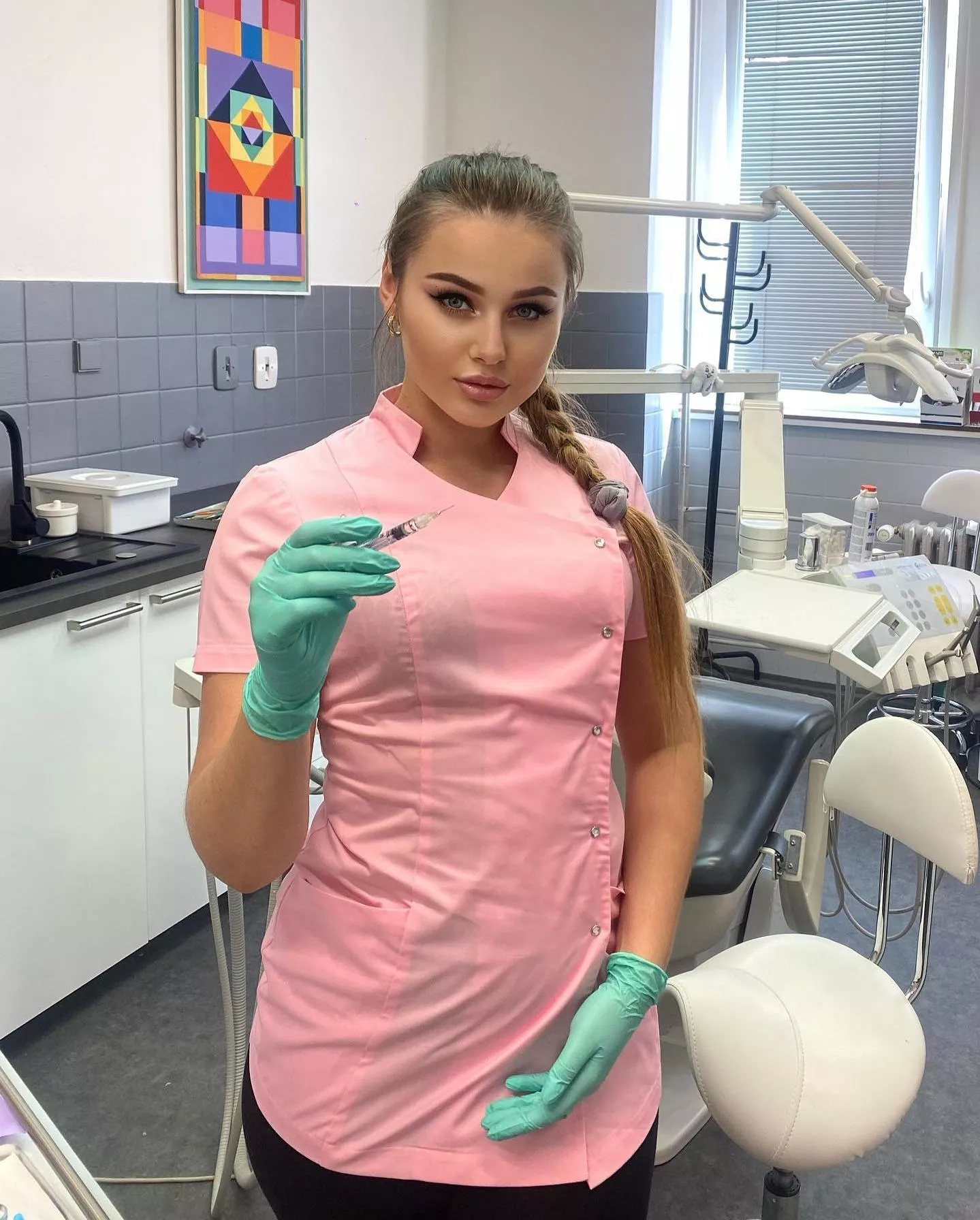 Dentist with a shot in your mouth. Will you return the favor?