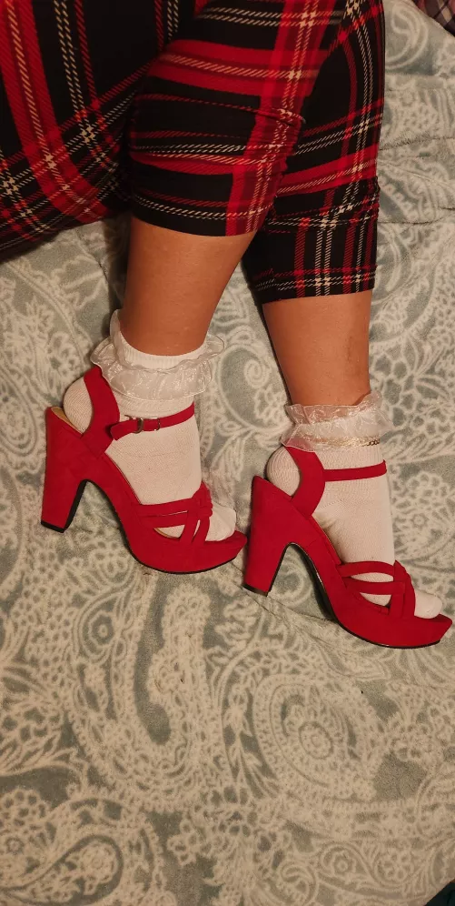 Fire Engine Red Strappies, from Shein