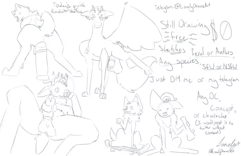 Free single layer sketches, dm me if you have an oc