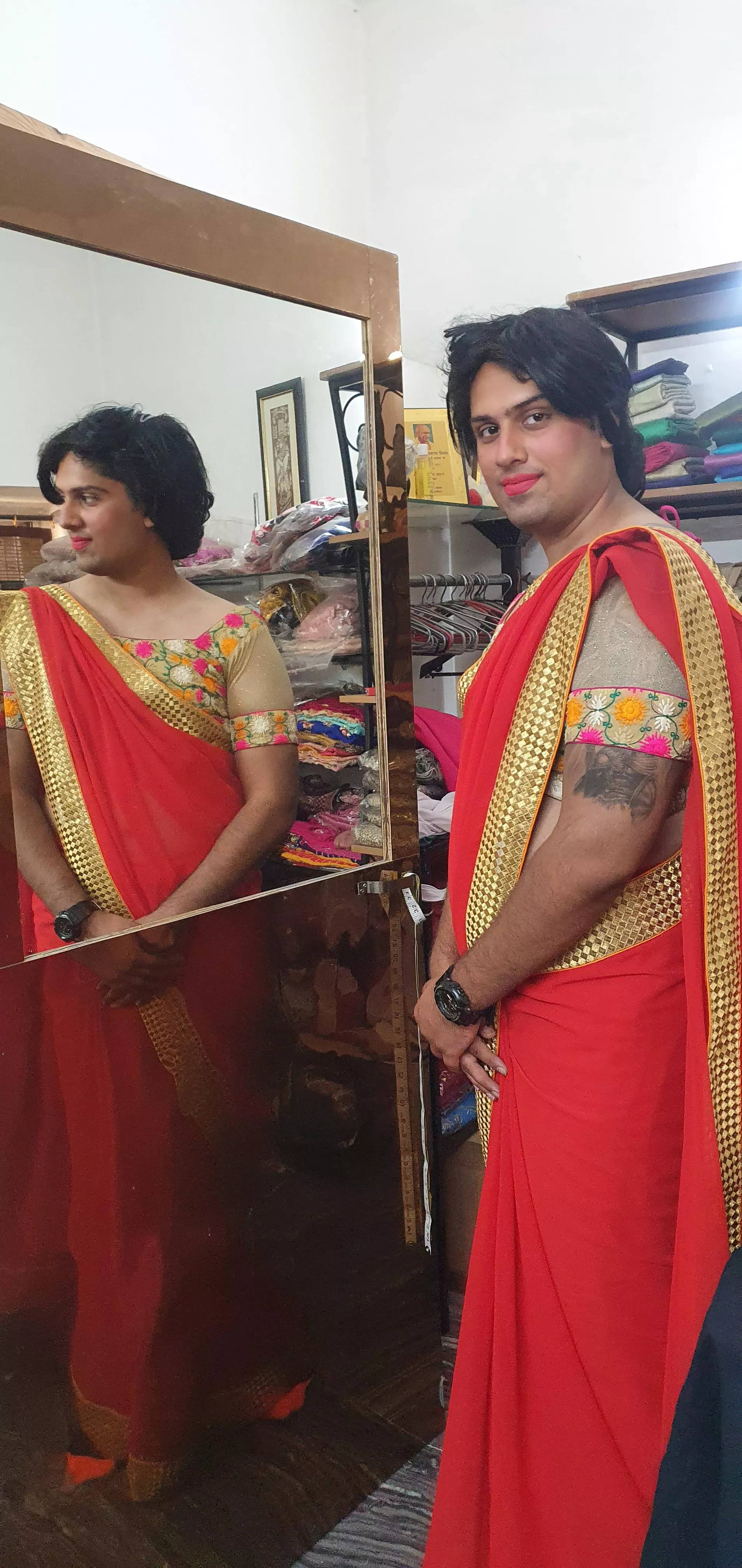 How do I look? Should I throw away all my men clothes and switch to a saree?