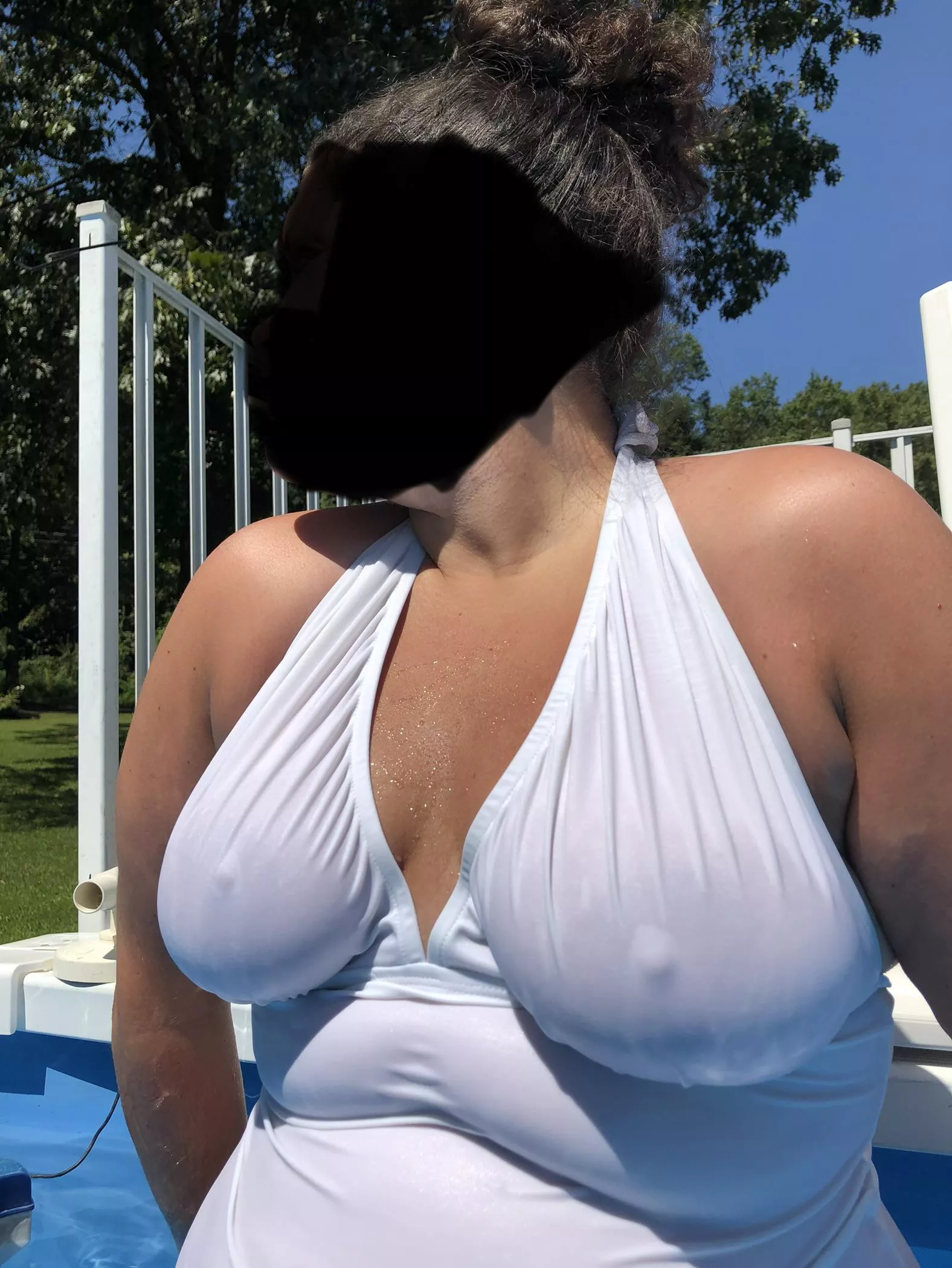 I hope wet, white swimsuits are ok for showing my perkiness