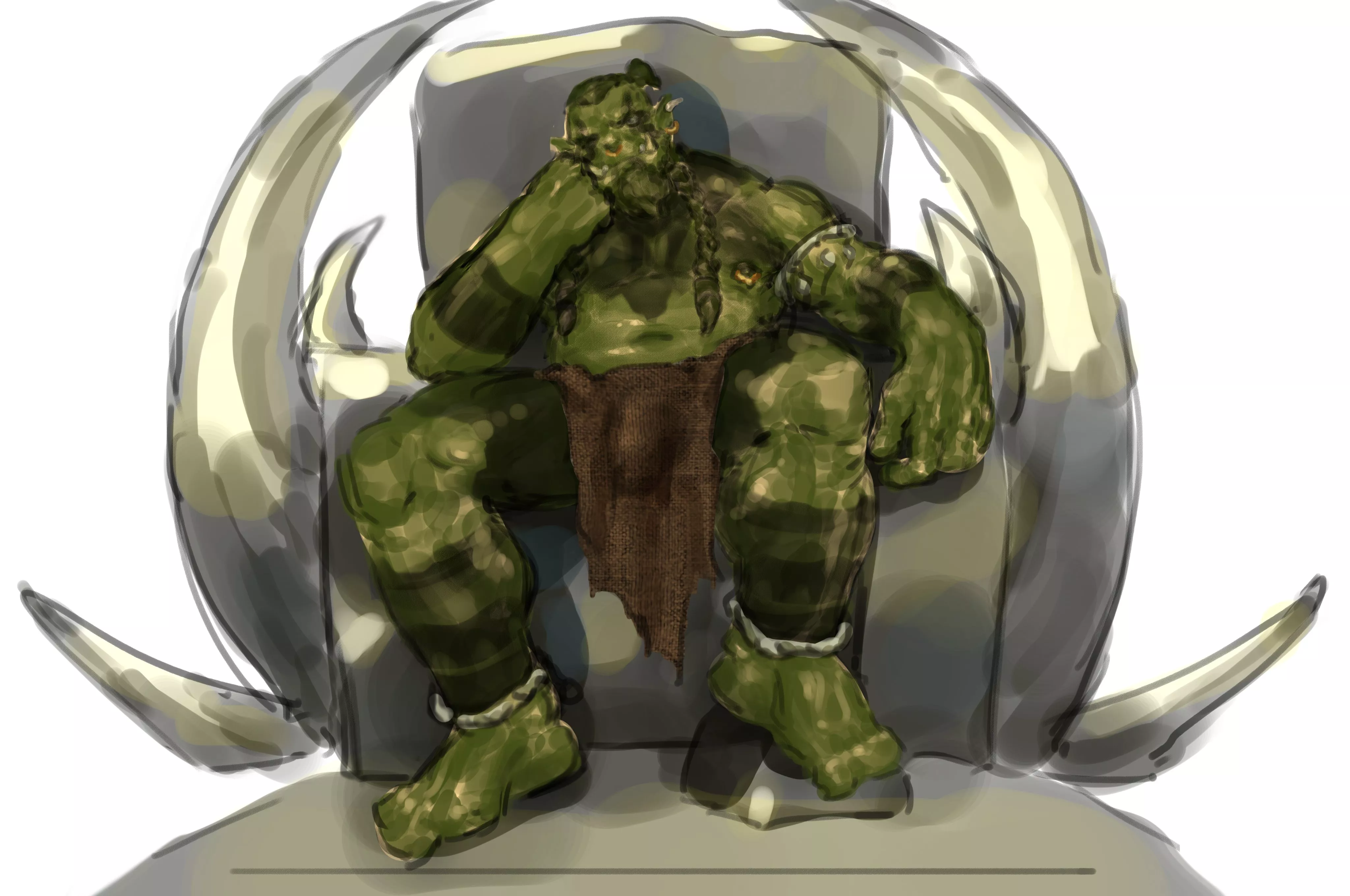 Orc chieftain. OC (@Goblino_X)