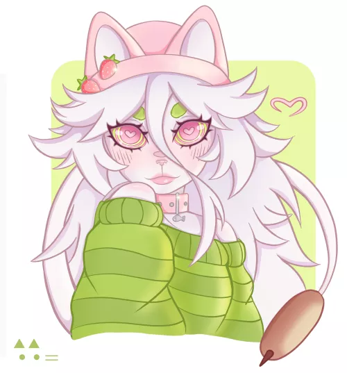 Quick pretty catgirl (art by me - @linhenart)