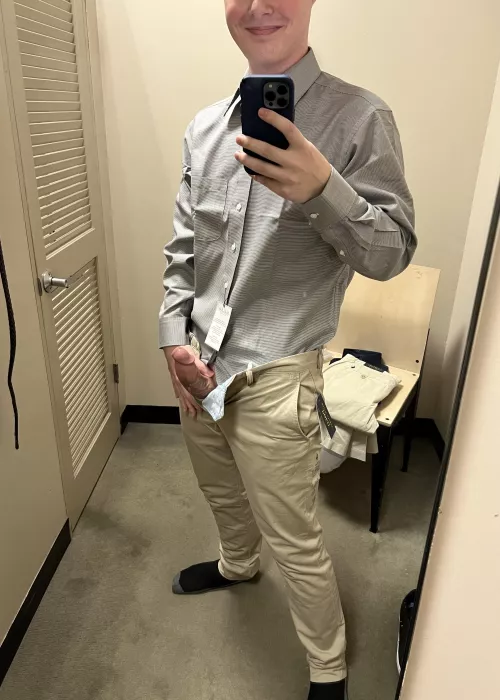 Rock hard in a changing room