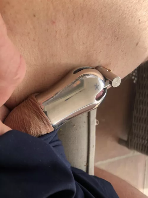 Sissy enjoying her lockup