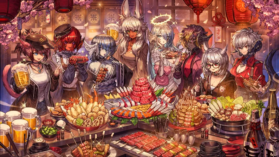 So much delicious food! (Zephyr)[FF14]