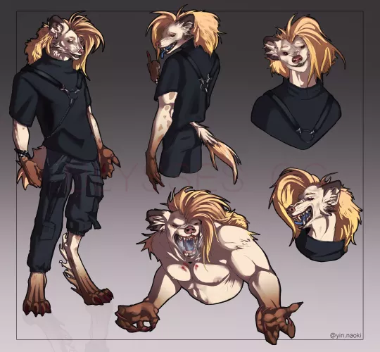 Ulysses the hyena! Character sheet i did for my client, would u guys be friends to him? o: