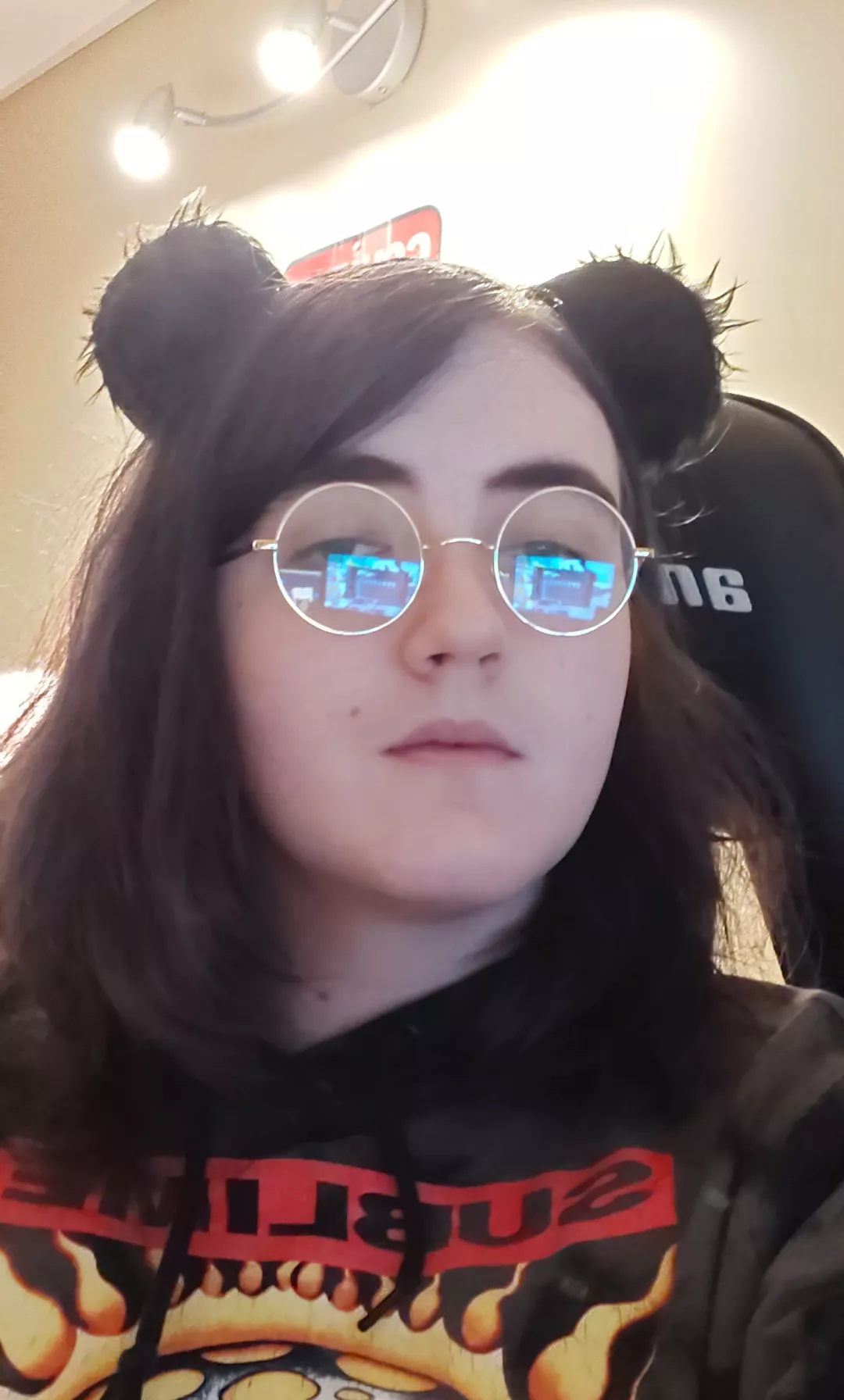 what do yall think about my new panda ears ?! :3