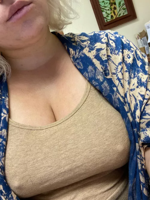 Work work work! Who needs a bra at work hehe not me