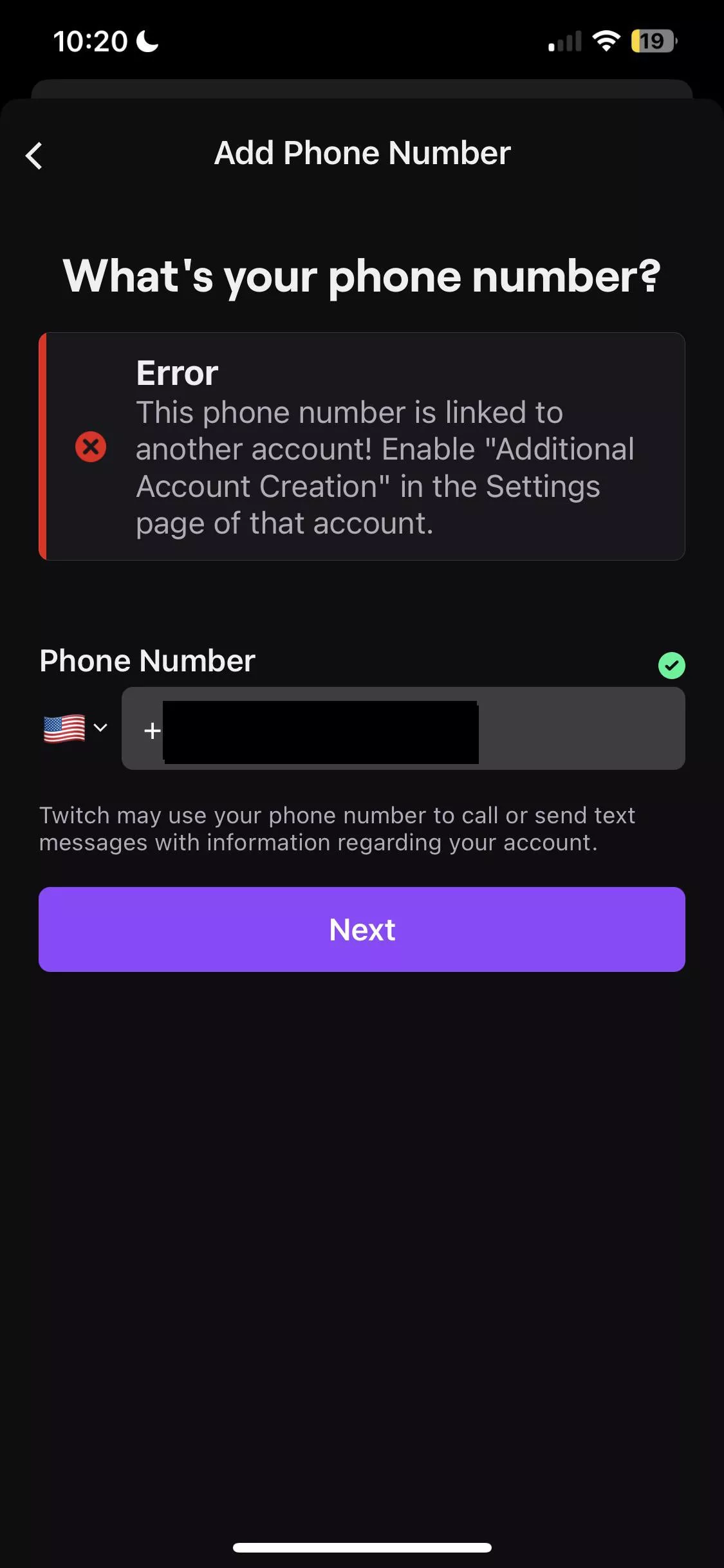 Additional account creation error in first account? I’ll add more info as a comment.
