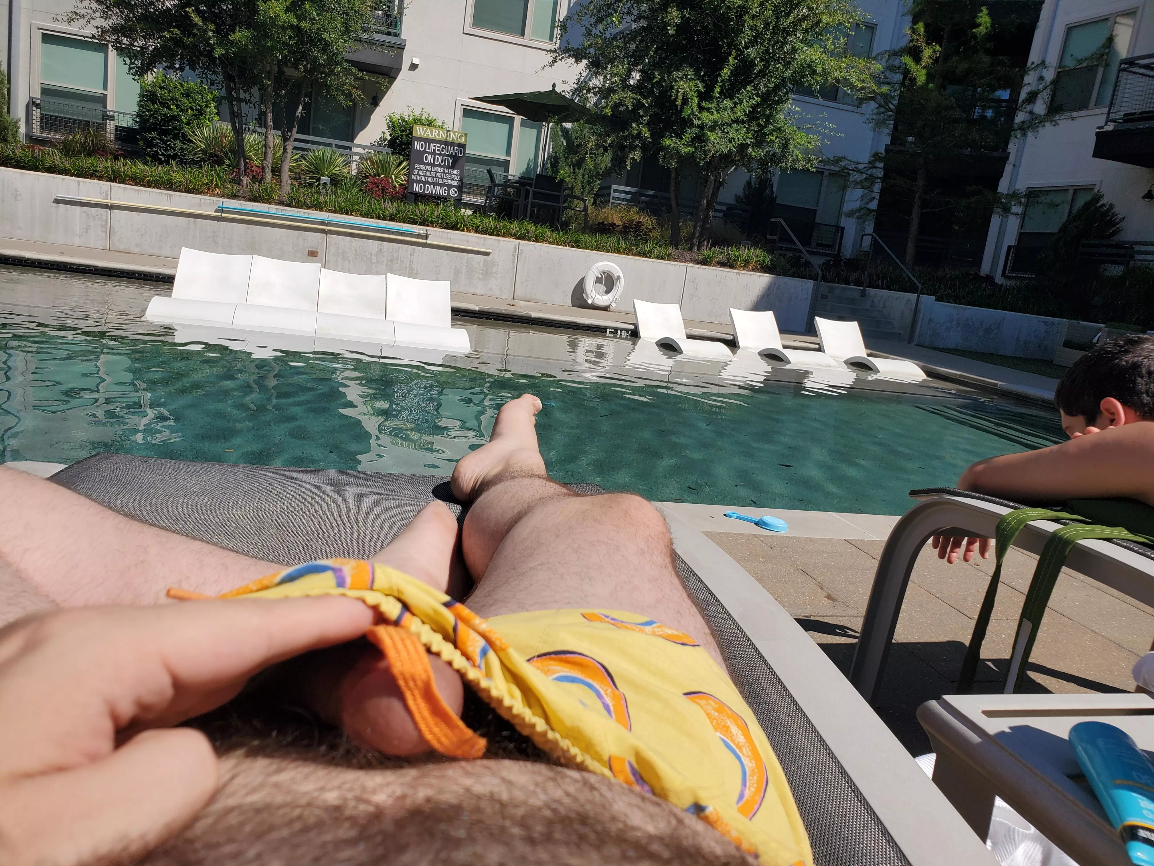 At the pool with my little brother.