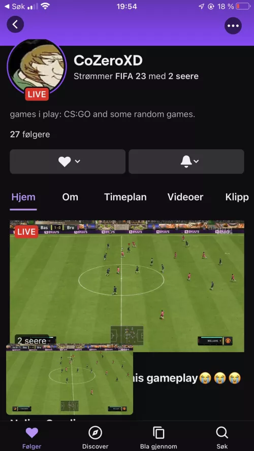 Come support my brother. He has autism and loves to play fifa and stream. Come and look for a few sec og say hi. Thanks ❤️