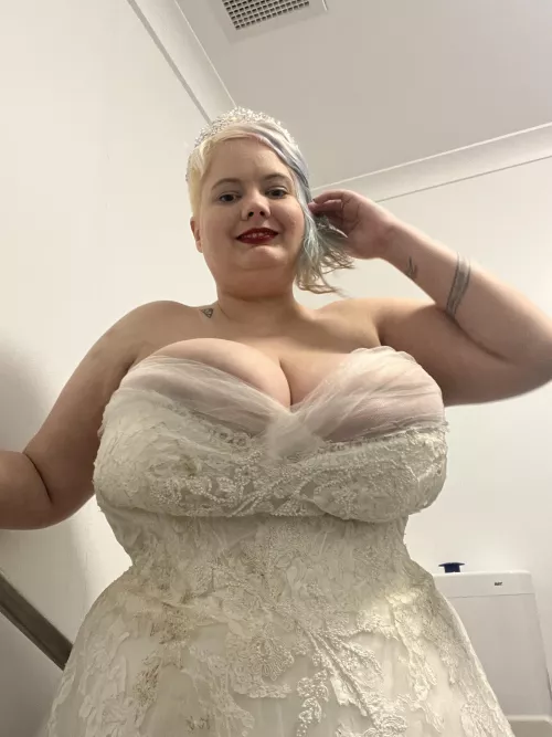 Do you think my wedding dress had enough cleavage? I wish I got a pic from the top down angle!