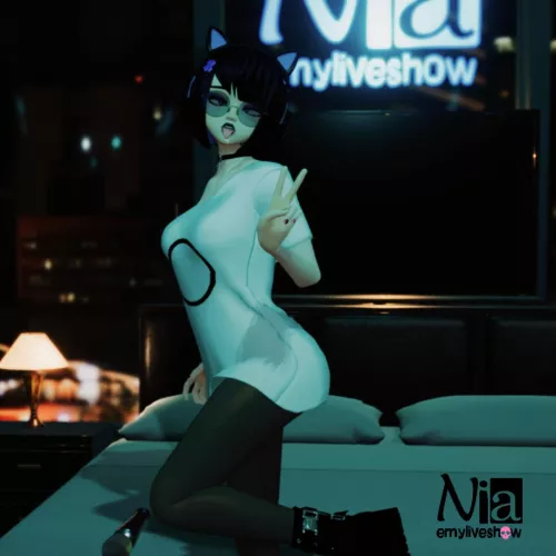 Got a new comfyass outfit! would be comfier if you ripped it off me tho👀💙 https://chaturbate.com/emyliveshow