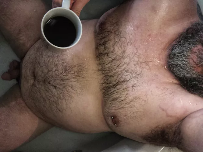 I love to take a bath and have a cup of coffee on the weekends. Super relaxing.