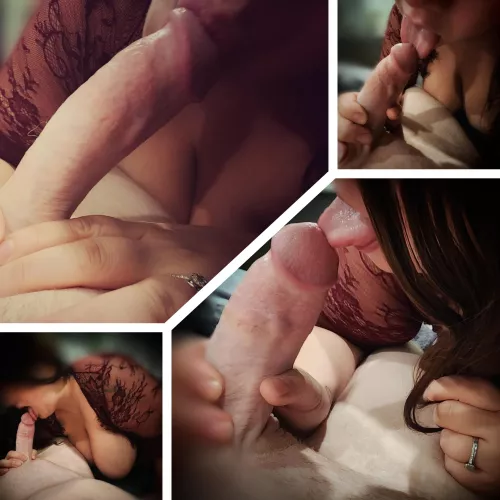 I was told my tongue on his cock was hot, made a collage for here, anything I should grab pictures of when I rip his clothes off tonight?