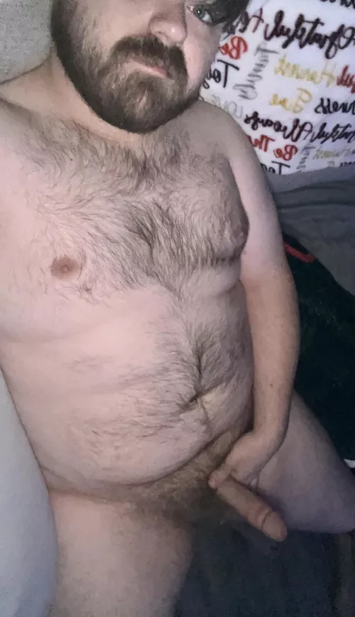 Just a boy, the beard and his boner.