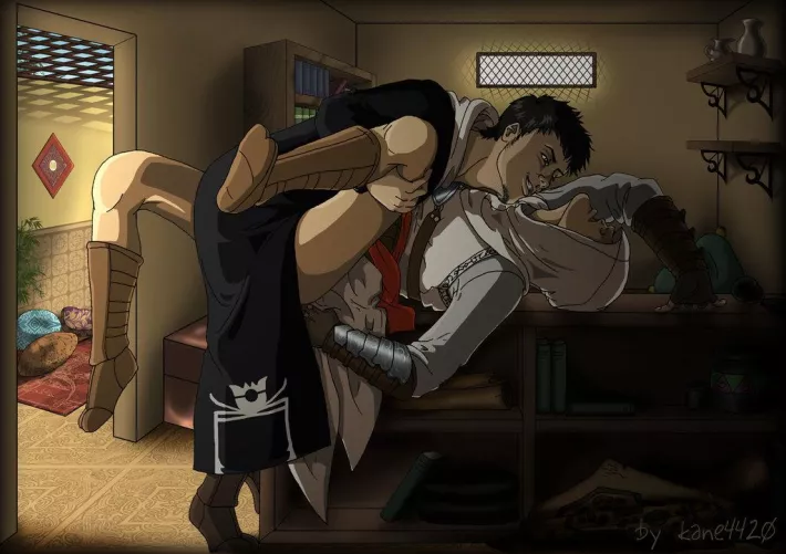 Medieval dudes having private sex in their hideout - Assassin Creed