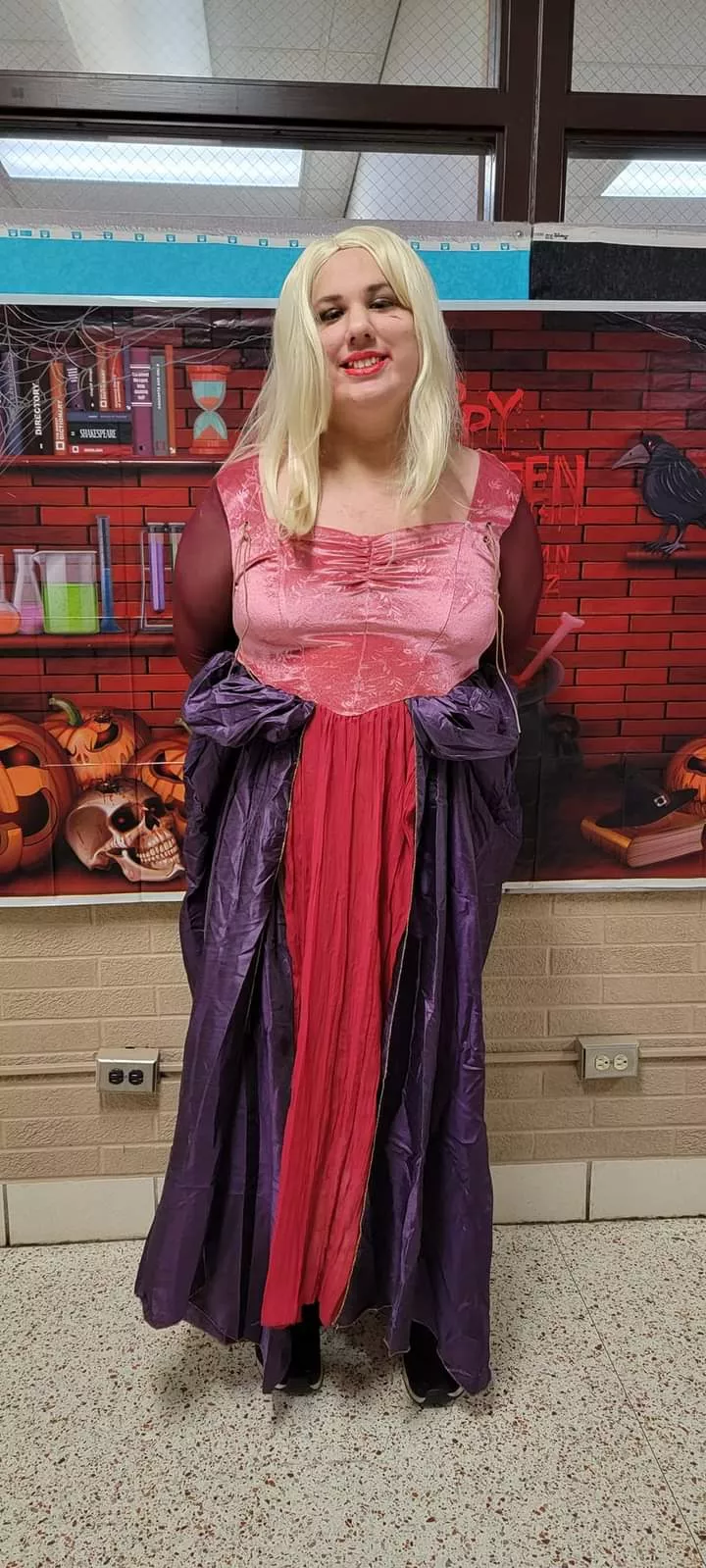 My HOT sexy blonde WIFE jill WEARING HER sexy HALLOWEEN COSTUME dress