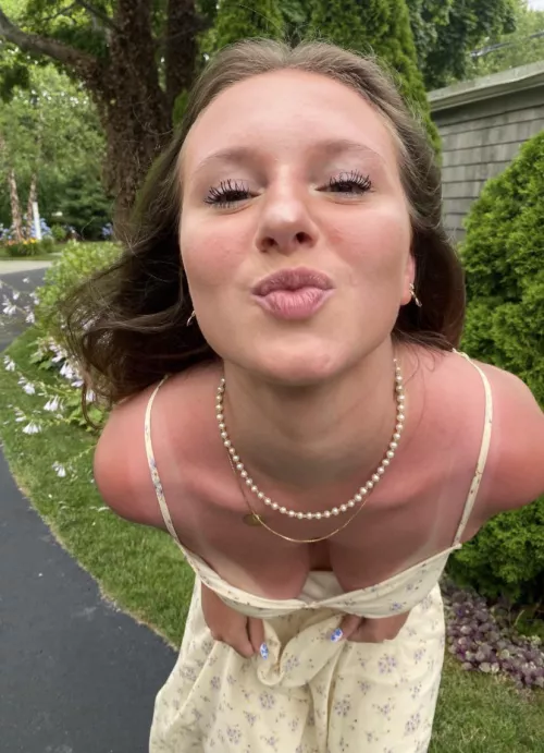 Showing off her tanlines