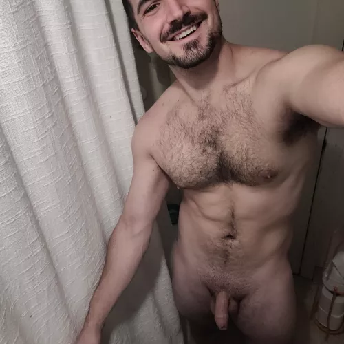 steamy shower time, who's coming?