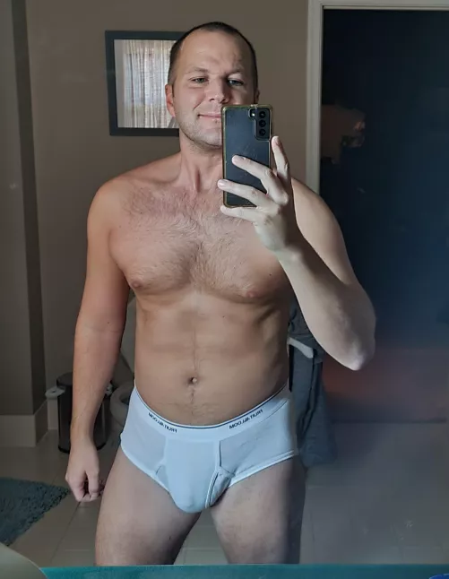 Waking up in my favorite briefs. Anyone remember growing up and seeing someone in their briefs in the morning?[36]